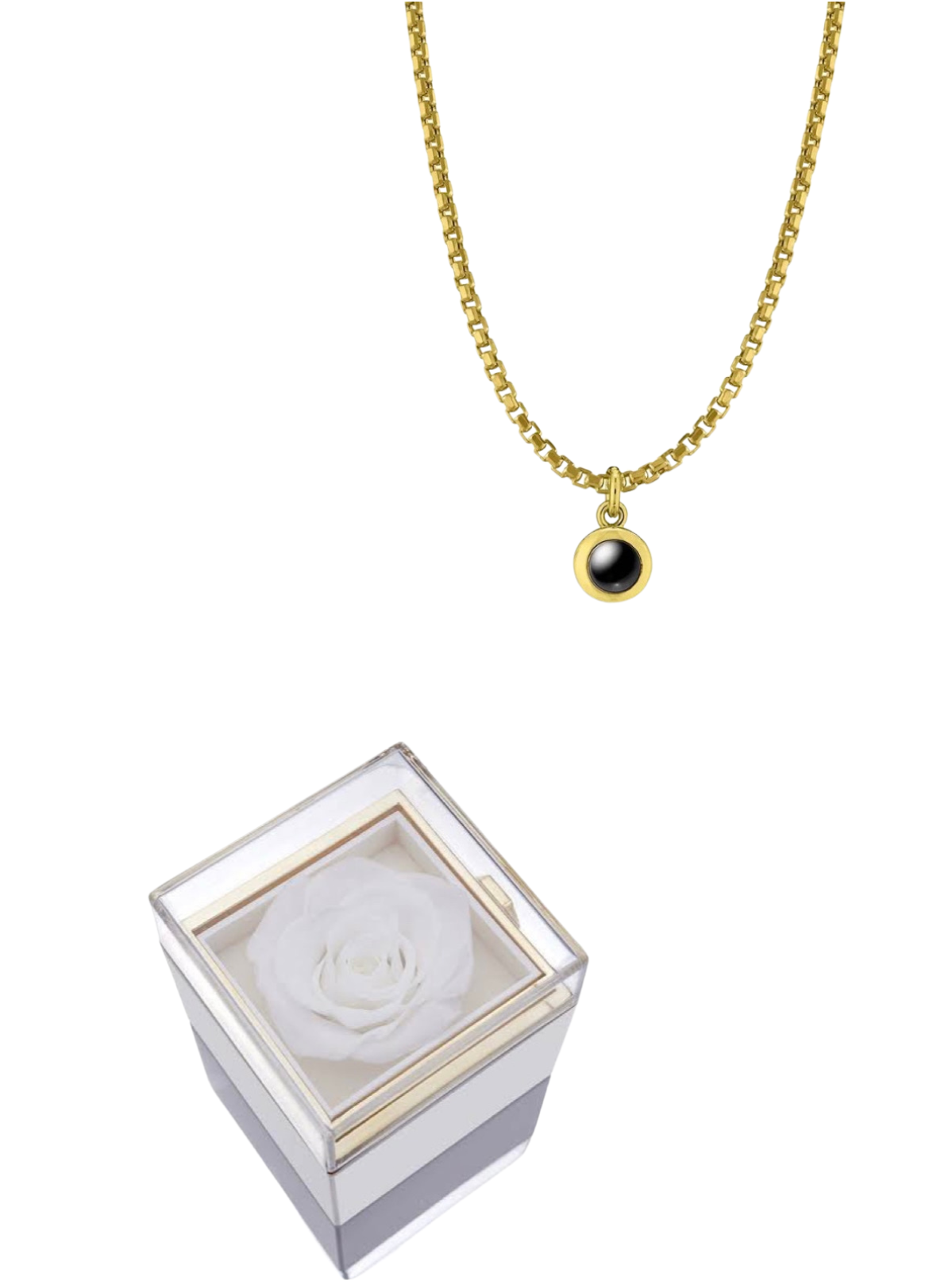 “For Him” Mens Infinite Pendant & Rotating Rose Box