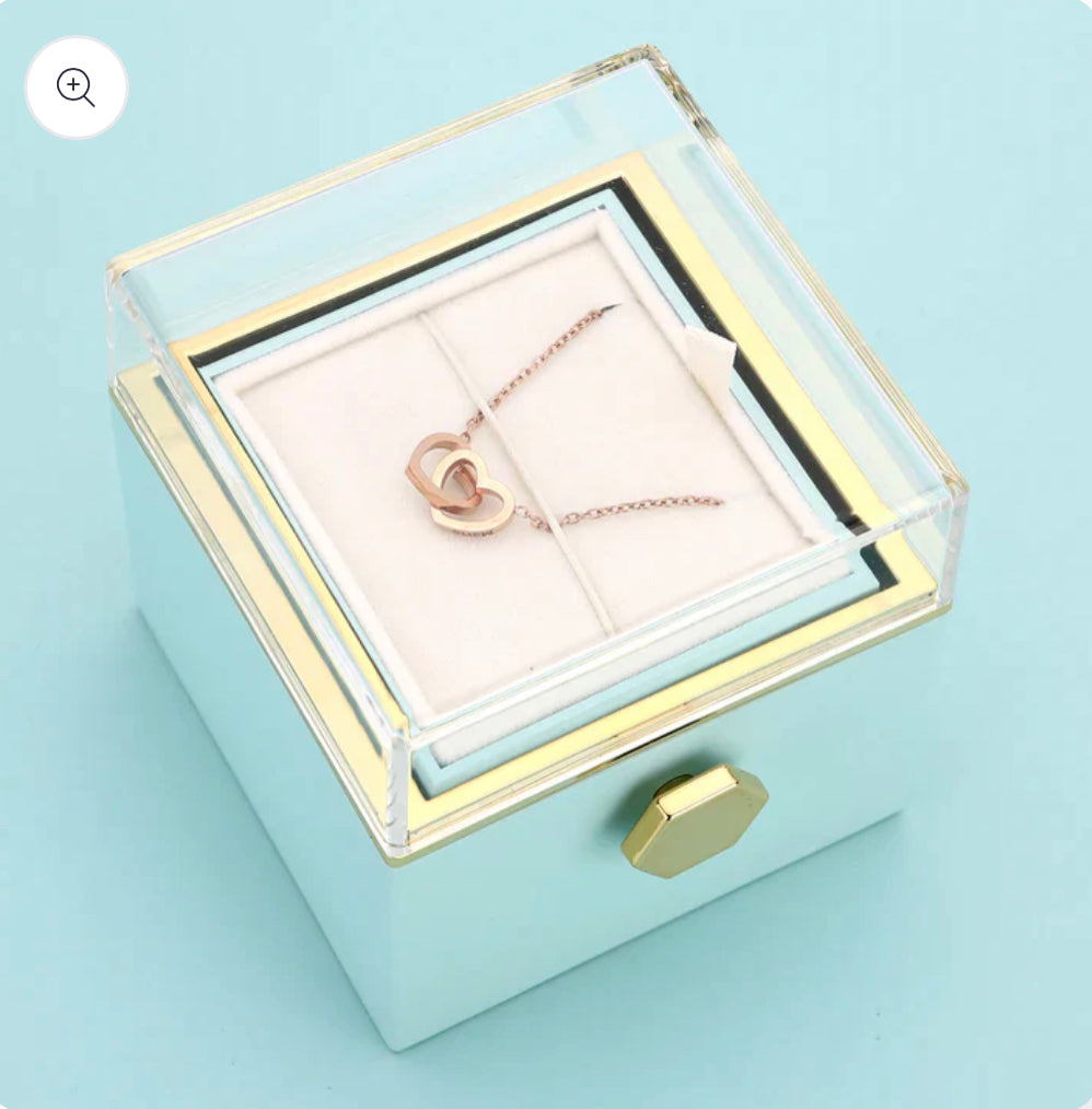 Infinite Rose Box & Engraved Necklace