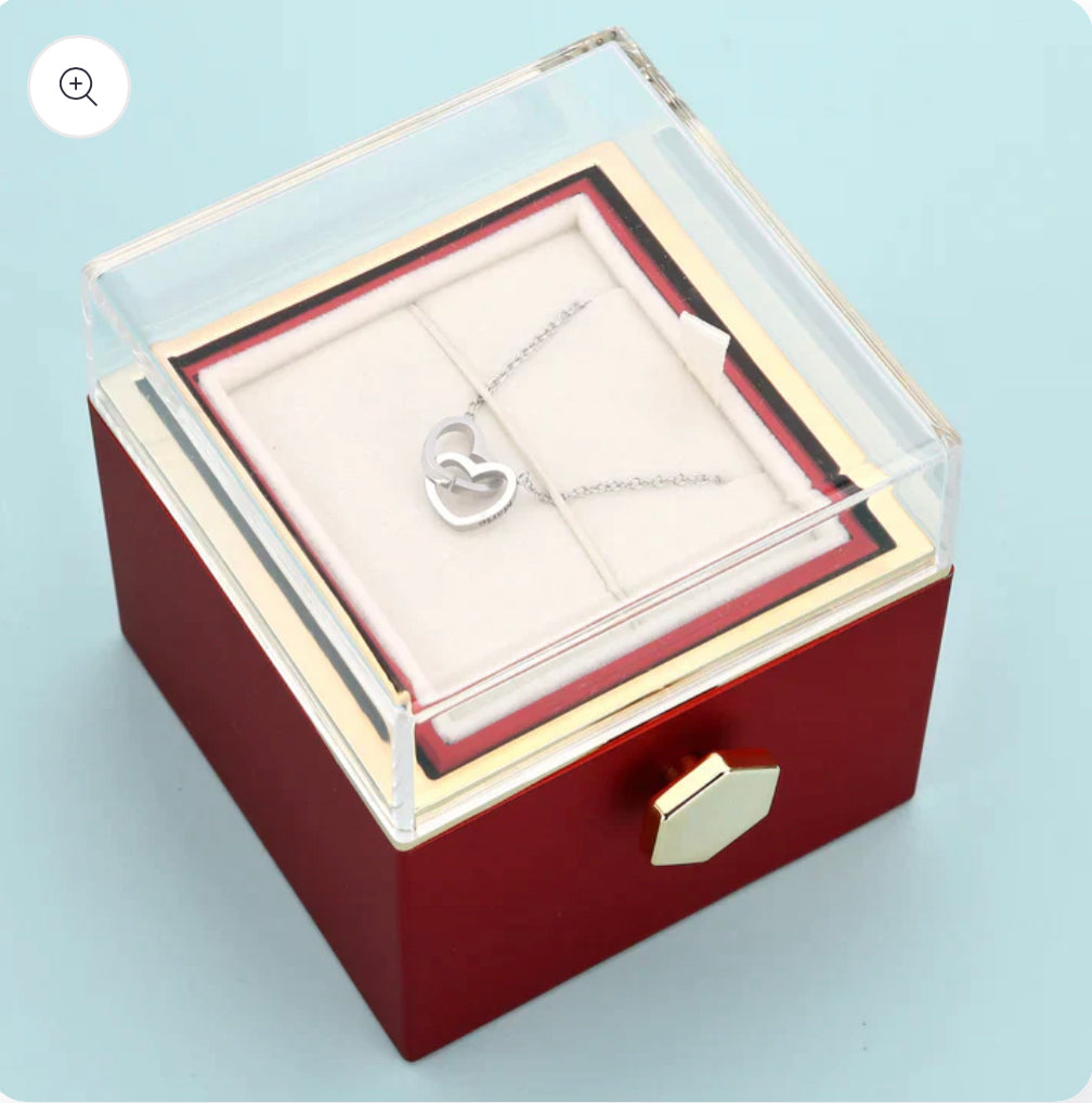 Infinite Rose Box & Engraved Necklace