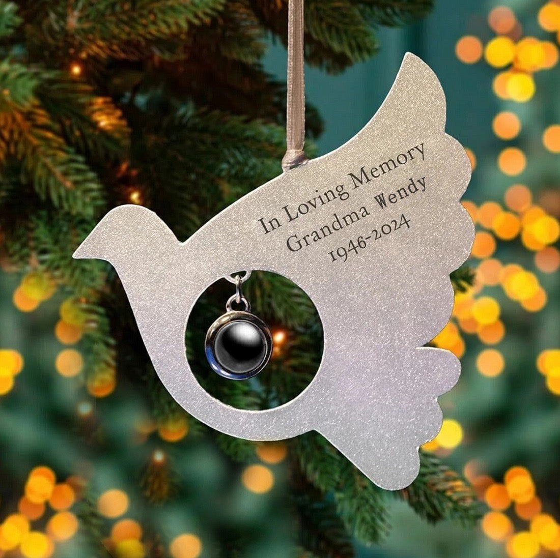 Infinite Dove Photo Tree Ornament