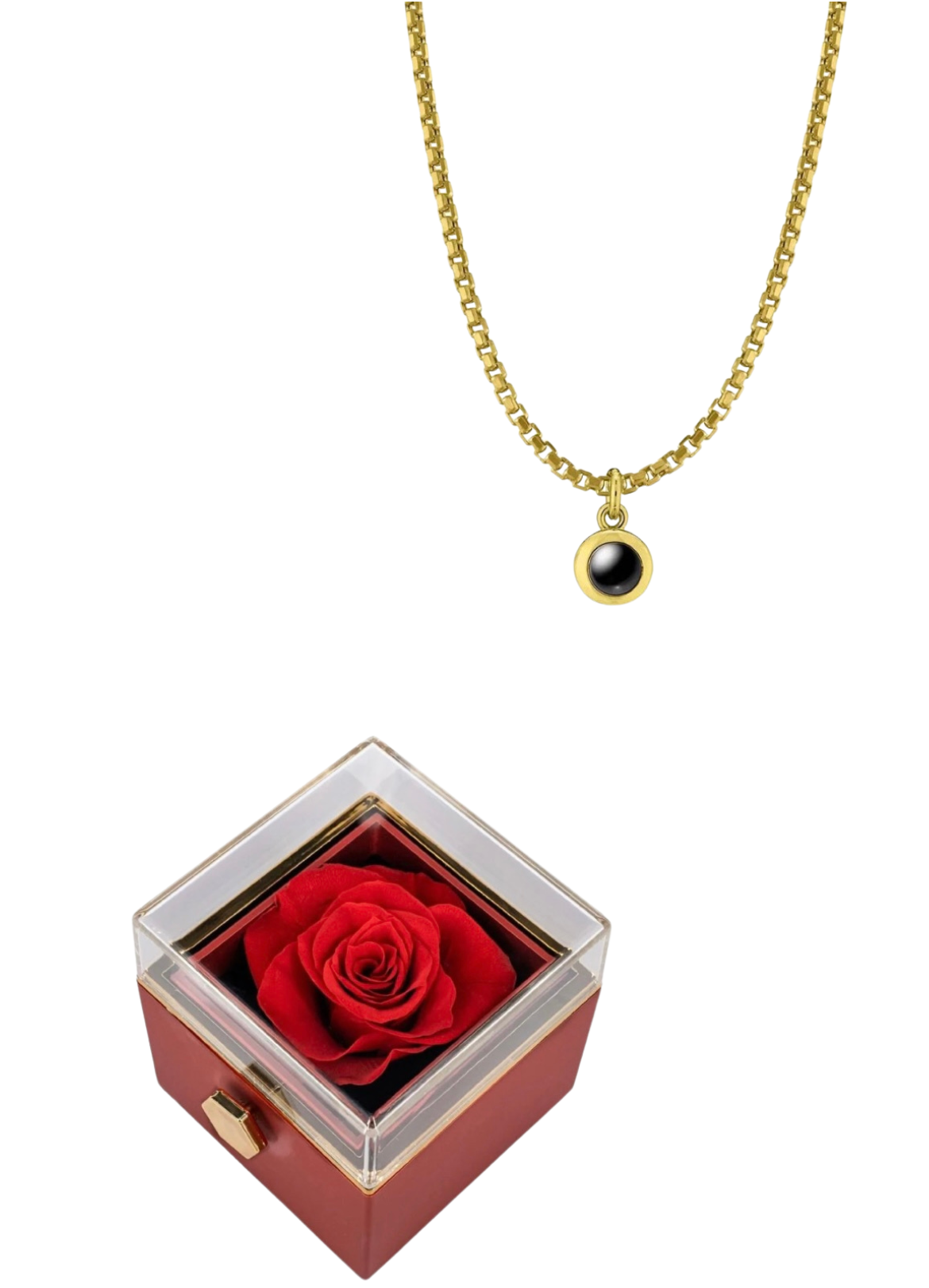 “For Him” Mens Infinite Pendant & Rotating Rose Box