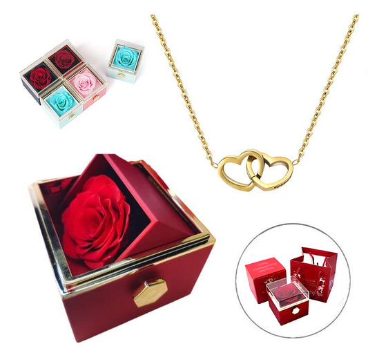 Infinite Rose Box & Engraved Necklace
