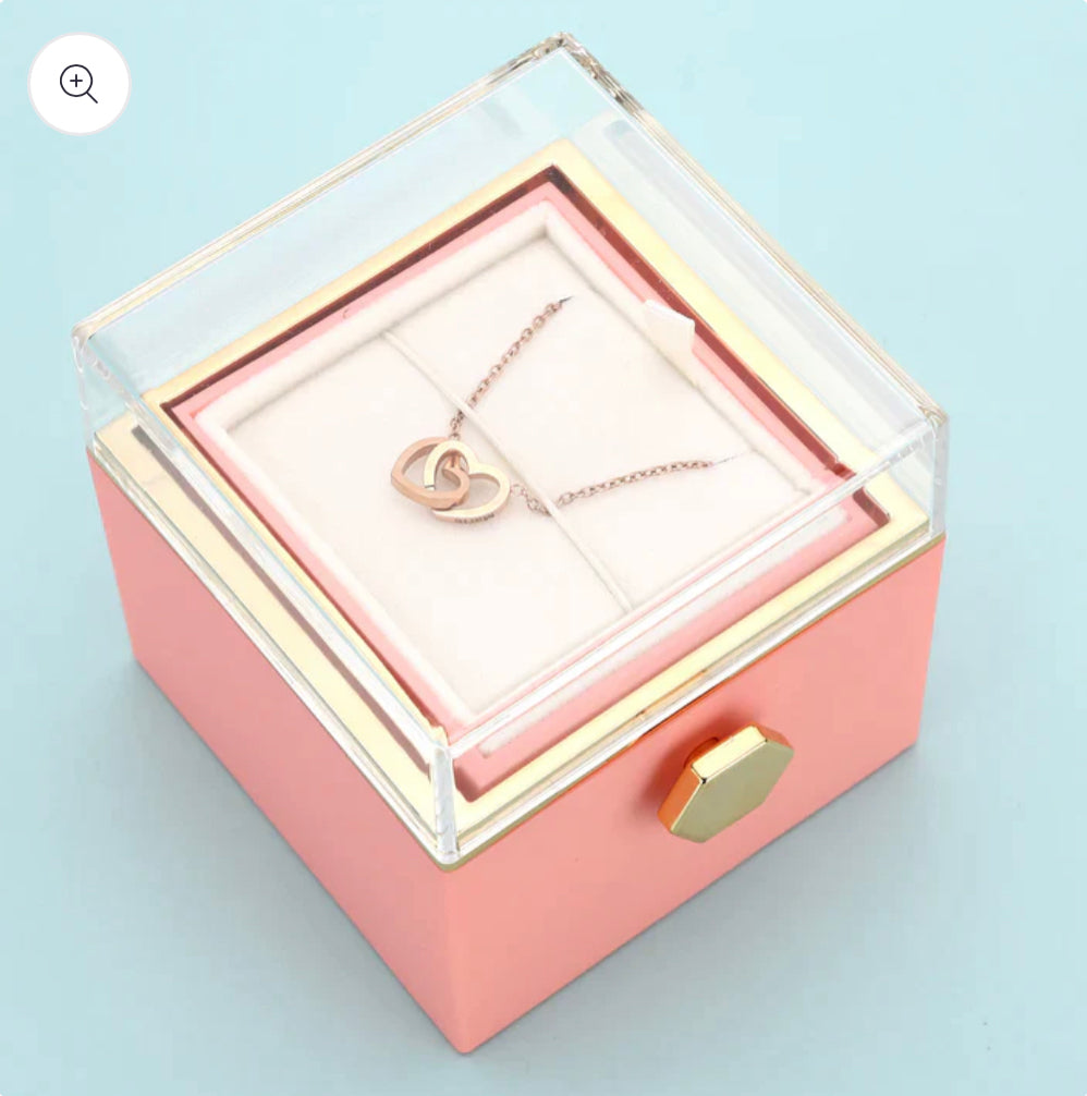 Infinite Rose Box & Engraved Necklace