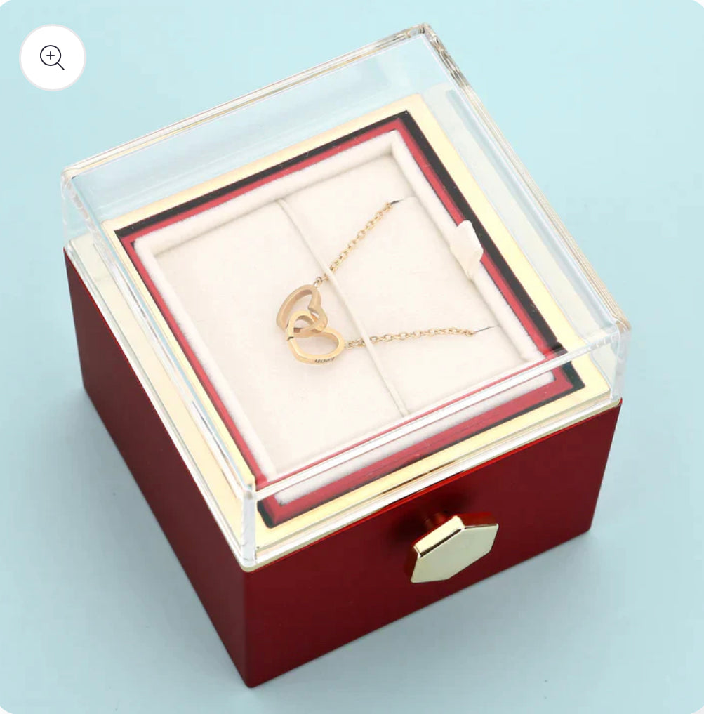 Infinite Rose Box & Engraved Necklace