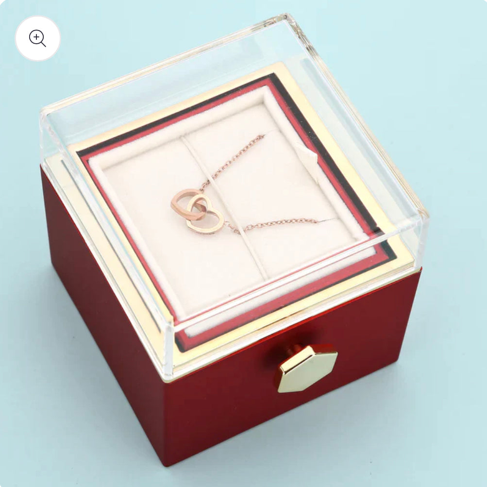 Infinite Rose Box & Engraved Necklace