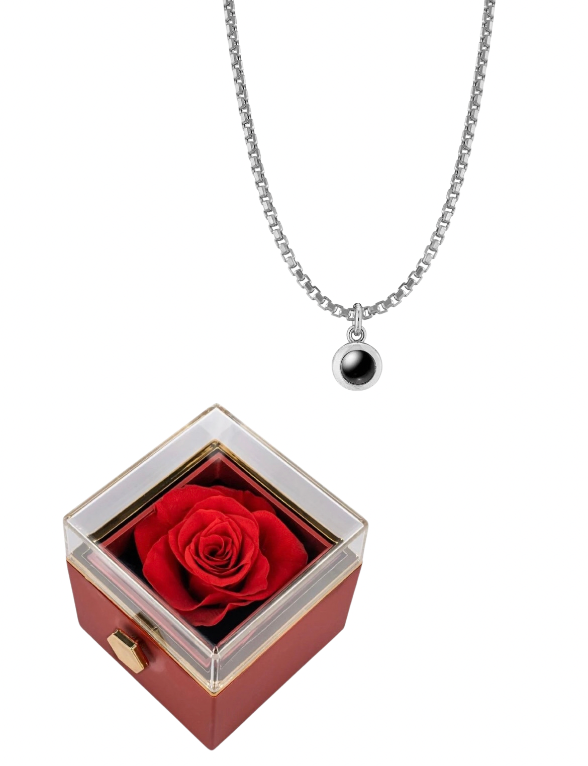 “For Him” Mens Infinite Pendant & Rotating Rose Box